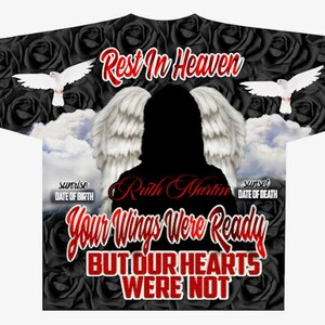 3D All over T-shirt Template, Digital Photoshop Template, Memorial T-shirt Template, Funeral T-shirt Design