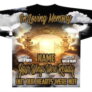3D All over T-shirt Template, Digital Photoshop Template, Memorial T-shirt Template, Funeral T-shirt Design