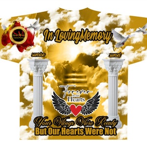 3D All over T-shirt Template, Digital Photoshop Template, Memorial T-shirt Template, Funeral T-shirt Design