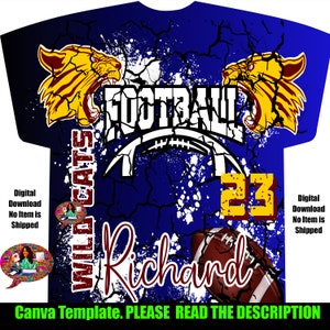 Canva-sjabloon voetbal overal T-shirtontwerp