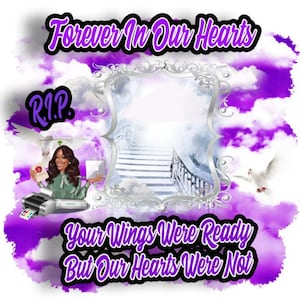 In Loving Memory, PNG Center T-shirt Design, Memorial, RIP Design, Funeral Background PNG, Sublimation,  Rest In Peace