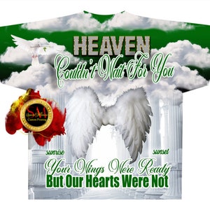 3D All over T-shirt Template, Digital Photoshop Template, Memorial T-shirt Template, Funeral T-shirt Design