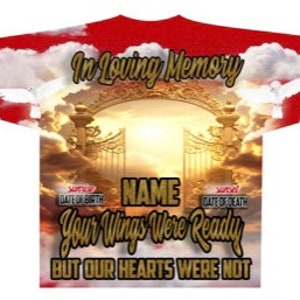 3D All over T-shirt Template, Digital Photoshop Template, Memorial T-shirt Template, Funeral T-shirt Design