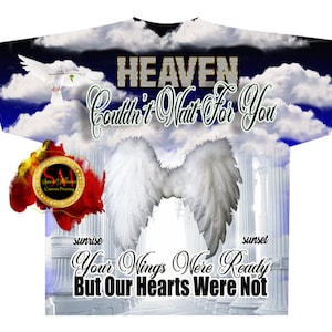 3D All over T-shirt Template, Digital Photoshop Template, Memorial T-shirt Template, Funeral T-shirt Design