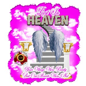 In Loving Memory, PNG Center T-shirt Design, Memorial, RIP Design, Funeral Background PNG, Sublimation,  Rest In Peace