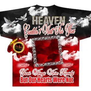 3D All over T-shirt Template, Digital Photoshop Template, Memorial T-shirt Template, Funeral T-shirt Design