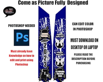 Graduation Stole Digital Photoshop Template, Class of 2023, Grad Stole Template