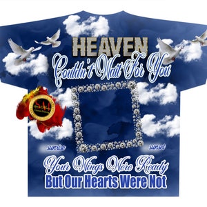 3D All over T-shirt Template, Digital Photoshop Template, Memorial T-shirt Template, Funeral T-shirt Design