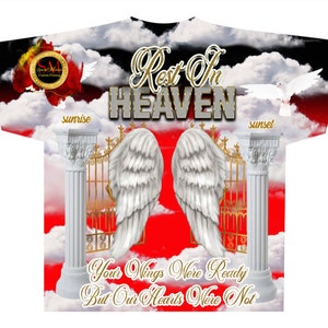 3D All over T-shirt Template, Digital Photoshop Template, Memorial T-shirt Template, Funeral T-shirt Design