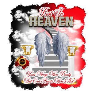 In Loving Memory, PNG Center T-shirt Design, Memorial, RIP Design, Funeral Background PNG, Sublimation,  Rest In Peace