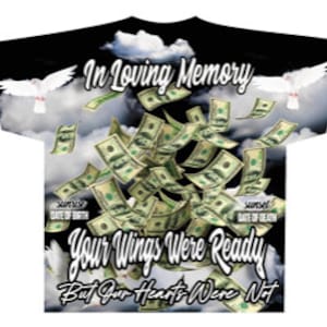3D All over T-shirt Template, Digital Photoshop Template, Memorial T-shirt Template, Funeral T-shirt Design