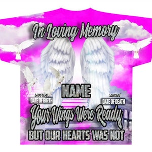 3D All over T-shirt Template, Digital Photoshop Template, Memorial T-shirt Template, Funeral T-shirt Design