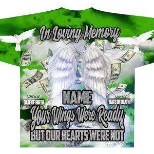3D All over T-shirt Template, Digital Photoshop Template, Memorial T-shirt Template, Funeral T-shirt Design