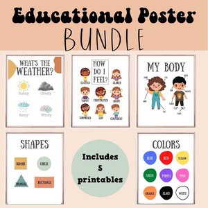 Carteles educativos ¿Cuál es el clima? Educación para niños pequeños Regalo Montessori para mamá Maestro Imprimibles Gráfico de sentimientos Mi página del cuerpo