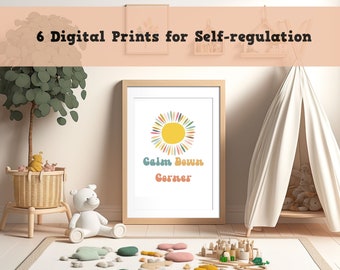 Calm Corner printables Toddler Feelings Chart Self regulation Toddler Education Montessori Gift for Mom calming corner classroom posters