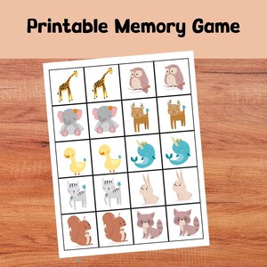 Memory Game for kids toddler printable activity matching montessori game preschool homeschool activity toddler and prek flashcards for kids