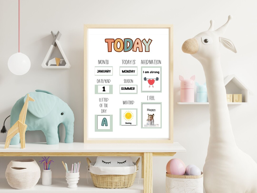 Daily Morning Board Today Calendar for Kids Daily Affirmations Circle ...