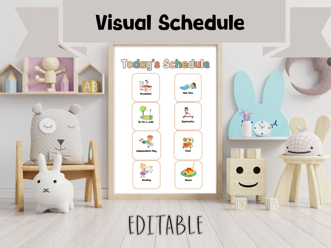 Toddler Schedule Template Editable Schedule for Kids Visual Schedule Toddler Schedule Template Editable Schedule for Kids Visual Schedule