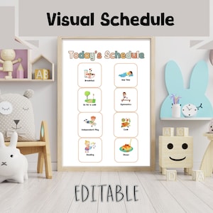 Toddler schedule template editable schedule for kids visual schedule printable schedule with pictures baby schedule template editable