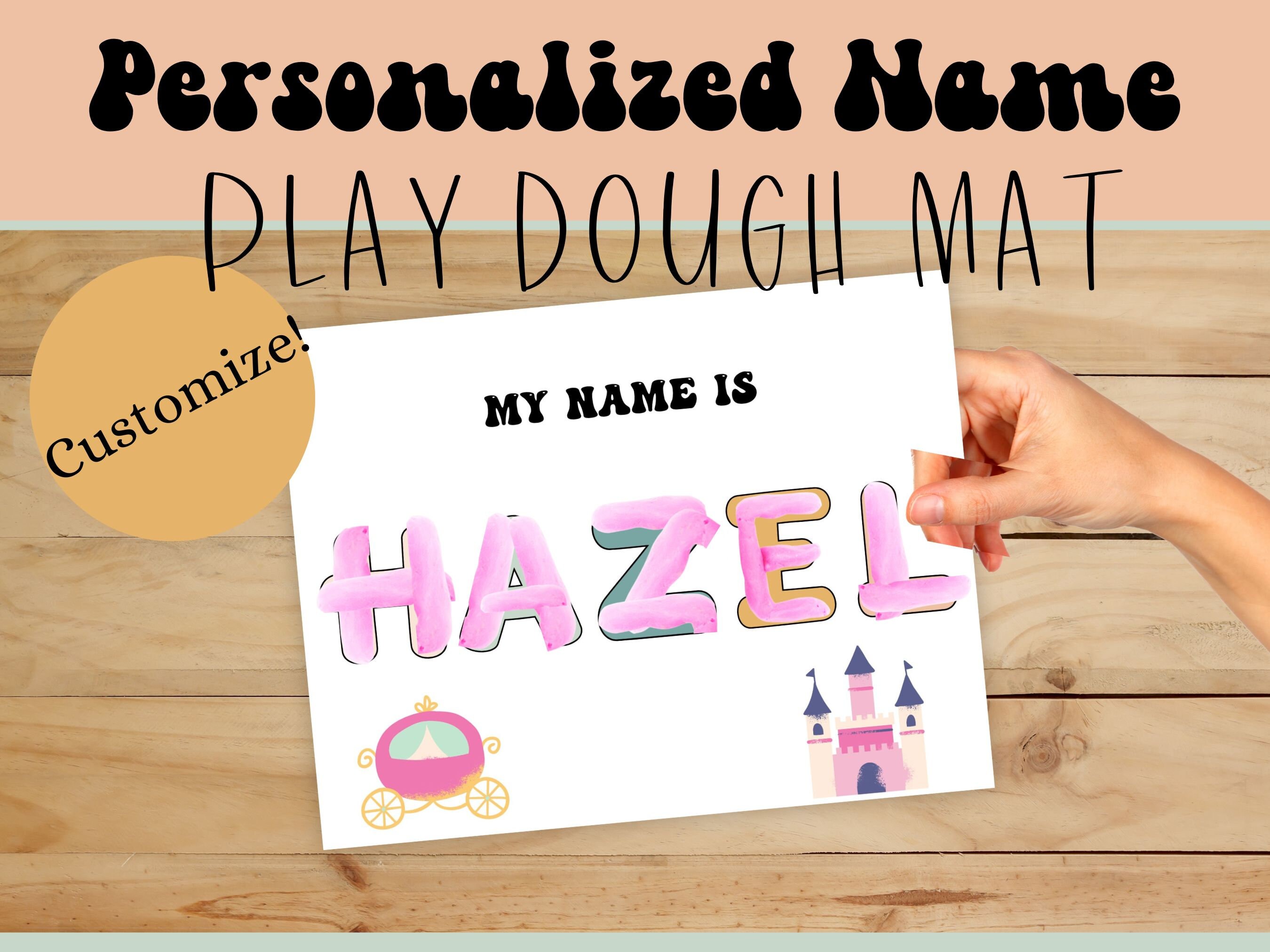 Play Dough Name Mat Personalized Montessori Fine Motor Skills Busy