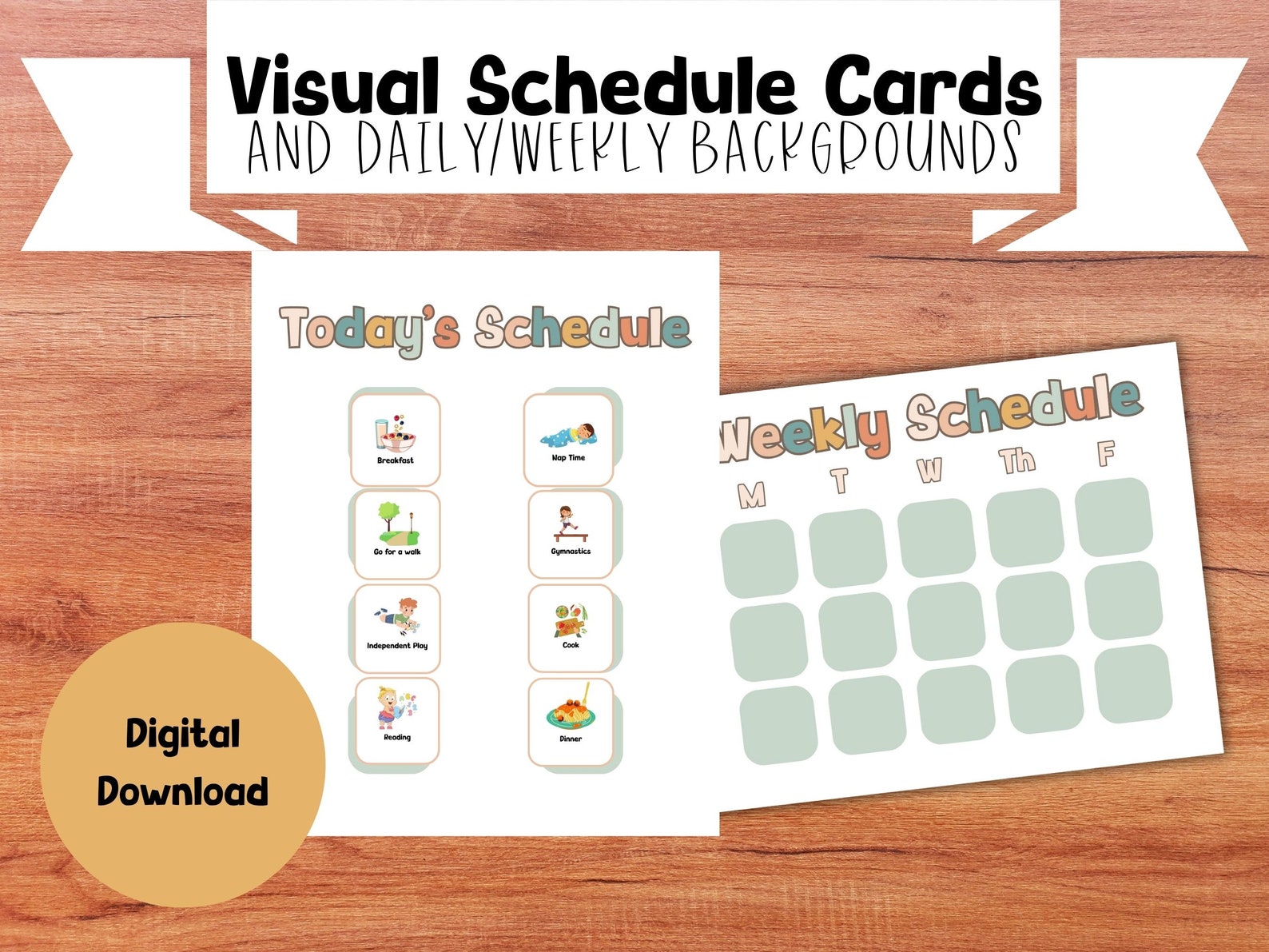 Toddler Schedule Template Editable Schedule for Kids Visual Schedule