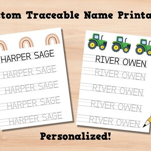 Custom Traceable Printable Personalized Name Traceing Practice ...