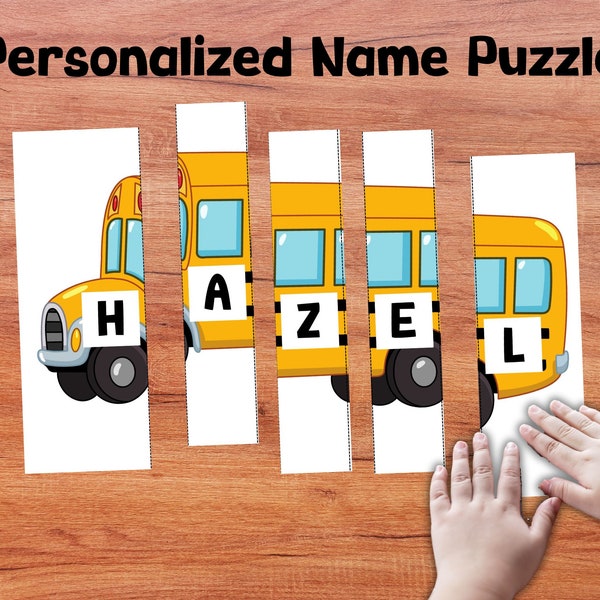 Personalized name puzzle printable custom puzzle for kids toddler name printable activity for toddlers prek activity homeschool print name