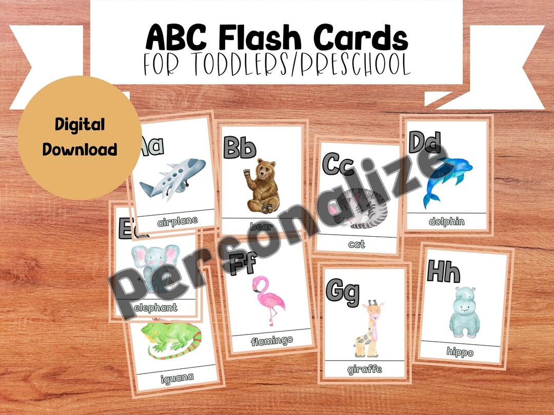 Printable Flash Cards Personalized Flashcards Custom Printable for Kids ...