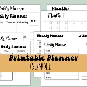 Planner Bundle Daily Planner Printable Weekly Planner Digital Weekly ...