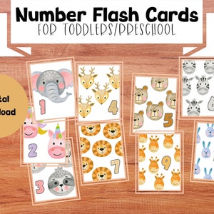 Printable flash cards for toddlers educational printables counting flash cards watercolor flash cards animal flash cards montessori activity