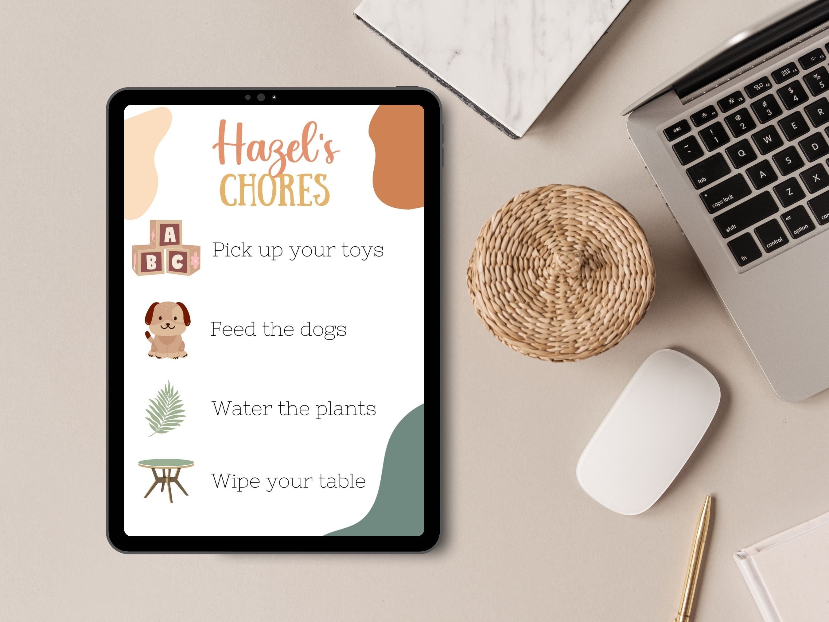 Editable Chore Chart Canva Template Personalized Printable Kid Chore ...