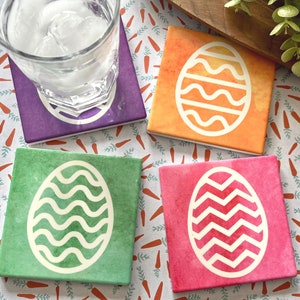 CLEARANCE SALE | Ceramic Coaster Set | Easter Coasters | Easter Decor | Easter Gift | Easter Table Decor | Easter Decorations