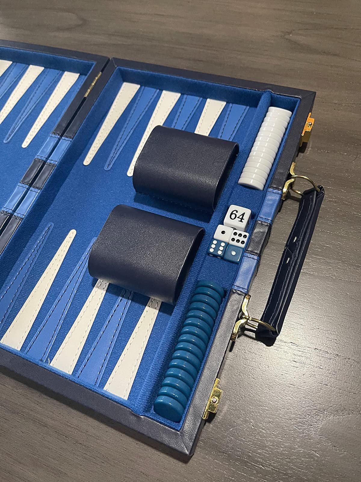 Small Blue Backgammon Set Travel Size Board Game Case for Etsy UK