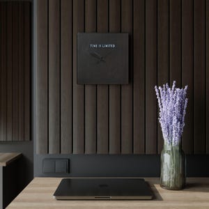 Acrylic Wall Clock, Time is Limited, Black Wall Clock, Unique Clock, Modern Clock, Home Decor, Office Decor