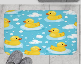 Rubber Duck Bath Mat, Kids Bathroom Decor, Non-Slip Memory Foam