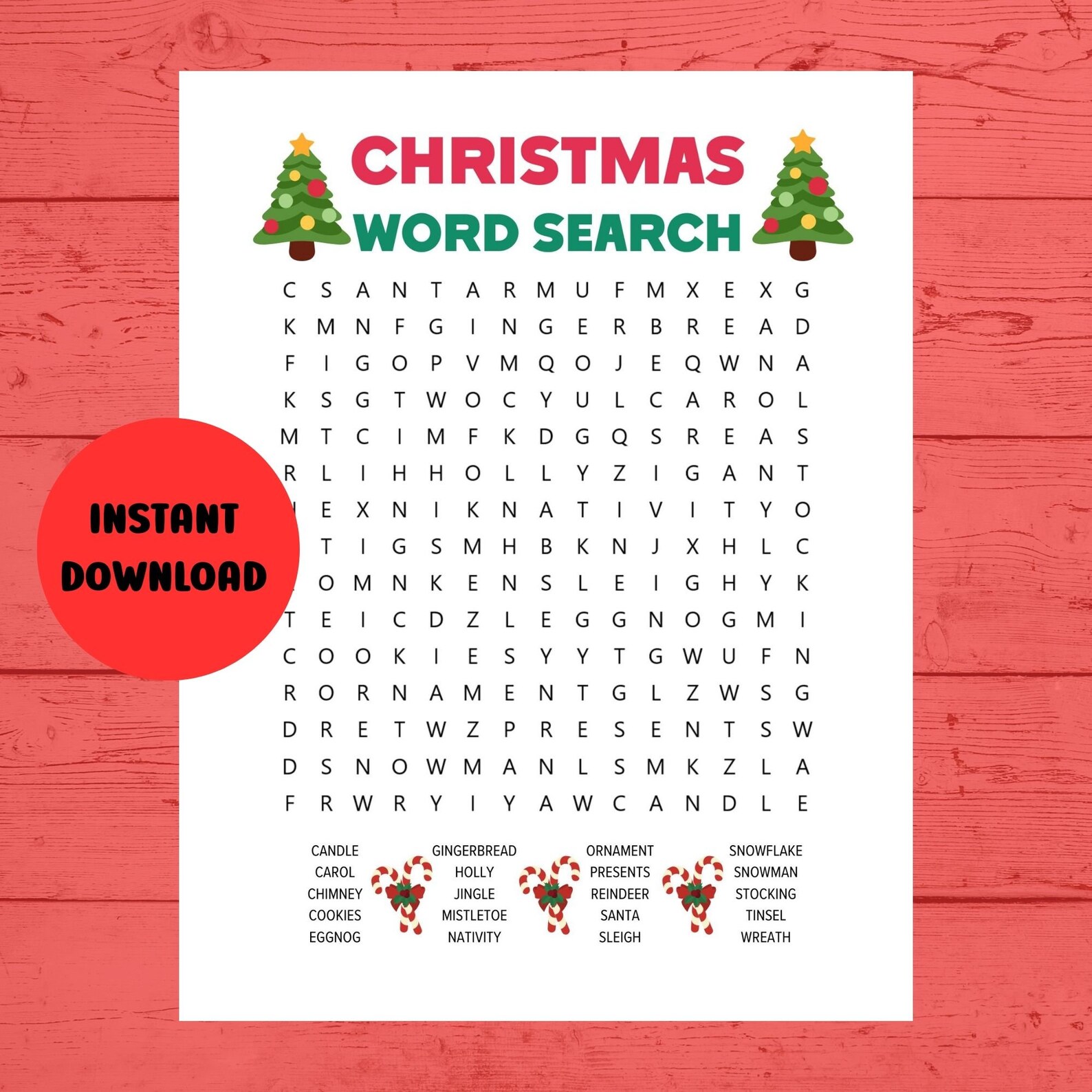 Christmas Word Search Christmas Party Games Holiday Word Search