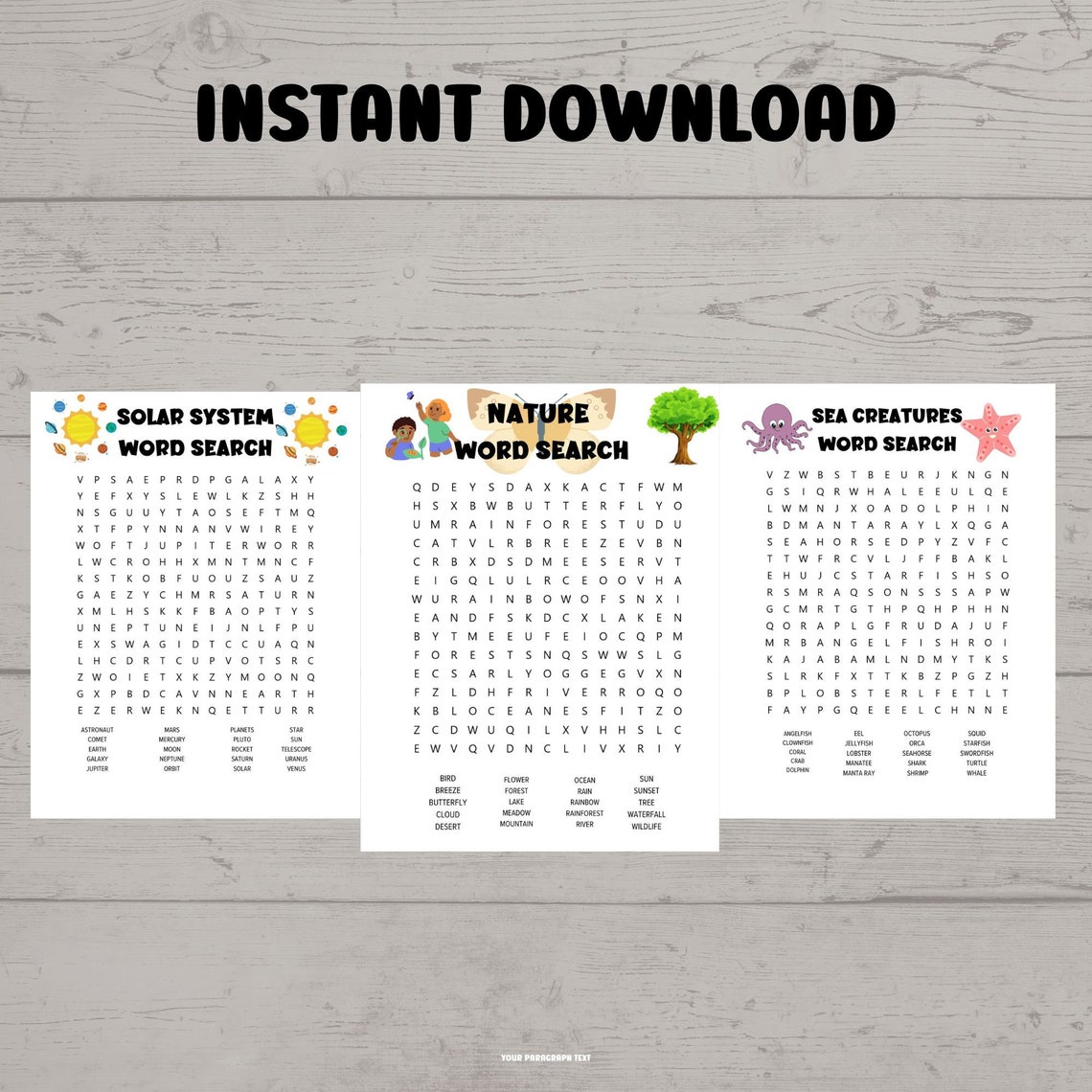 Kids Word Searches Printable Word Searchactivity Pages for Kids ...