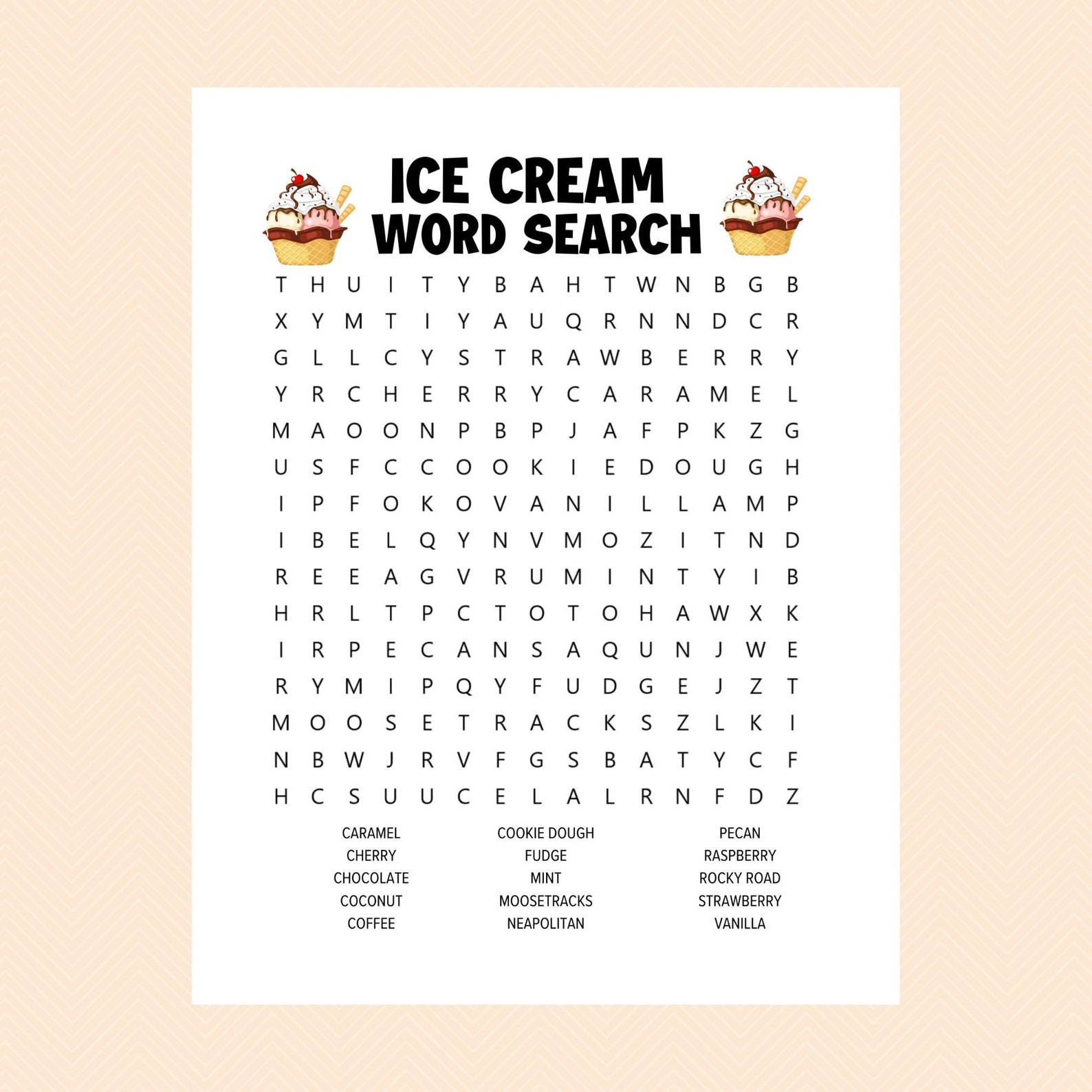 Ice Cream Word Search, Ice Cream Worksheets, Printable, Activity Pages ...