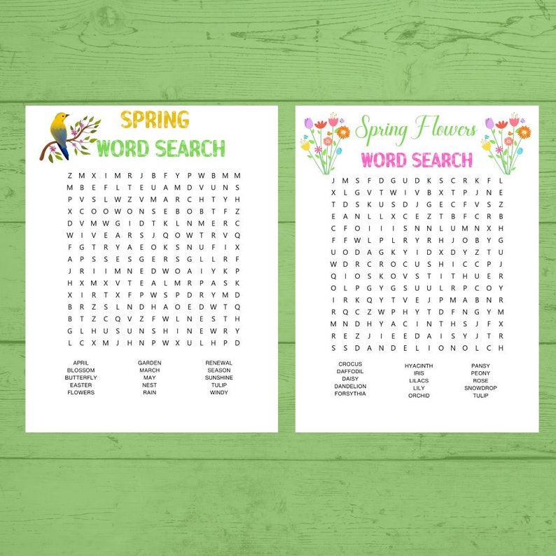 Spring Word Search Printable Word Searches Flowers Word Search Spring ...