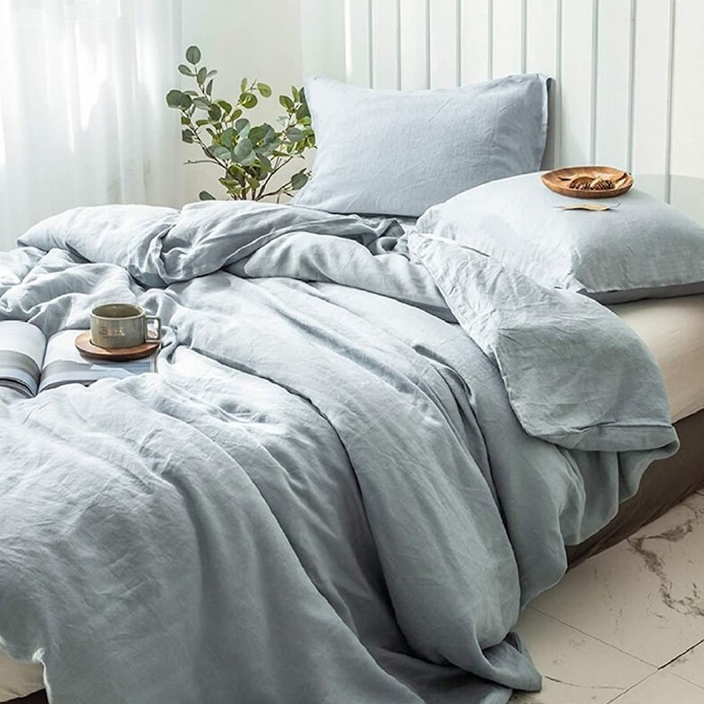 Men's Luxury Bedding Vintage French Linen Duvet Cover Fall/winter