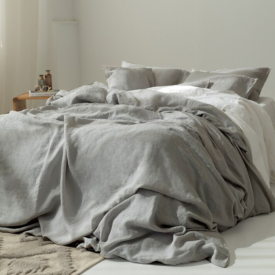 Men's Luxury Bedding Vintage French Linen Duvet Cover Fall/winter