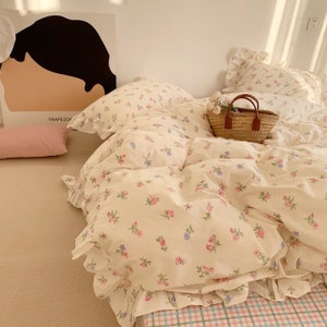 Duvet Cover-French ruffle; or bedding set: /bed sheet/pillow case/duvet cover (Queen/Full/King)