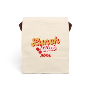 Retro Lunch Bag, Cute Lunch Tote for Kids, Personalized Canvas Lunch Bag, Snack Holder for School, Eco-Friendly Lunch Bag