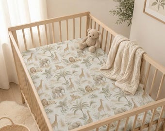 Safari Animals Crib Sheet | Baby Fitted Crib Sheet