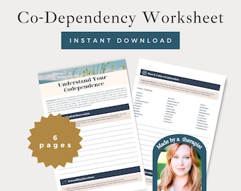 Codependency-werkbladen afdrukbaar | Gezonde grenzen stellen | Zelfhulp | Codependentie emotionele therapie | Tijdschriften voor emotionele therapie