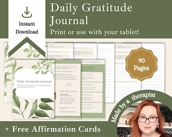 Digitaal dankbaarheidsdagboek INSTANT DOWNLOAD Zelfzorgdagboek | Dagblad | Dagelijkse dankbaarheid | Planner | Wellnessdagboek | Goede opmerkingen
