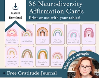 Neurodivergent Affirmation | Affirmation Cards | Affirmation Station Cards | Affirmation Deck | Gratitude Journal | Daily Affirmations | PDF