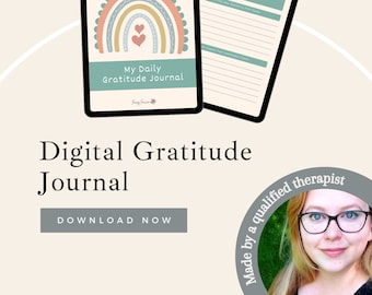 Digitaal dankbaarheidsdagboek INSTANT DOWNLOAD Zelfzorgdagboek | Dagblad | Dagelijkse dankbaarheid | Planner | Wellnessdagboek | Goede opmerkingen