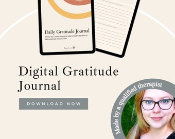 Digital Gratitude Journal INSTANT DOWNLOAD Self Care Journal | Daily Journal | Daily Gratitude | Planner | Wellness Journal | Goodnotes