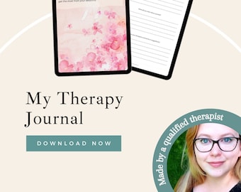 Therapy Journal Session INSTANT DOWNLOAD Wellness Journal | Mental Health | Anxiety Relief | Digital | Goodnotes | Digital